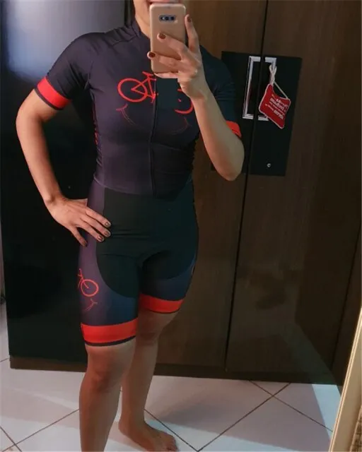 2021 New proTeam Triathlon Cycling Jersey Sweatshirt Short Sleeve Jersey Bodysuit Maillot Gel Set Women's Jumpsuit Summer Full