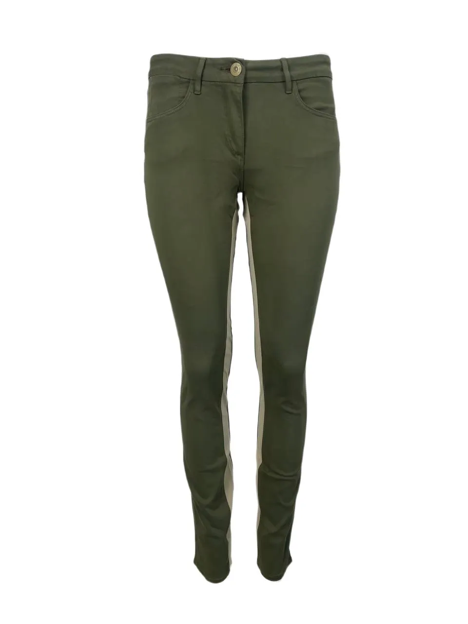 3X1 Women's Khaki Army Contrasy Mid Rise Jeans #203 NWT