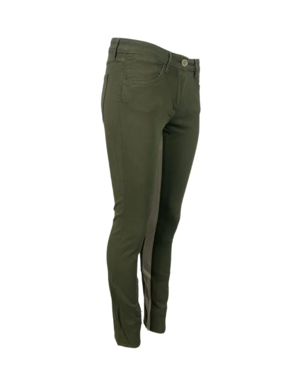 3X1 Women's Khaki Army Contrasy Mid Rise Jeans #203 NWT