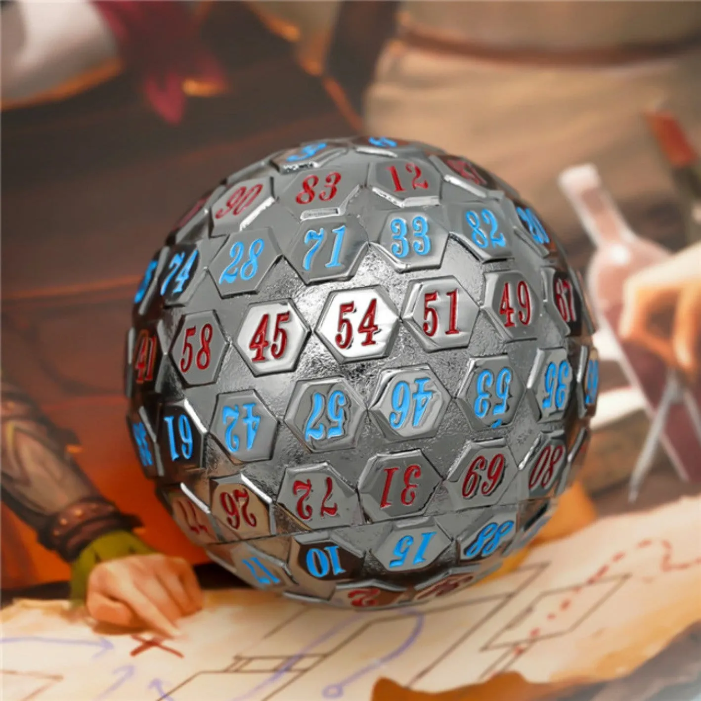 45mm Metal D100 - Black Metal with Red & Blue