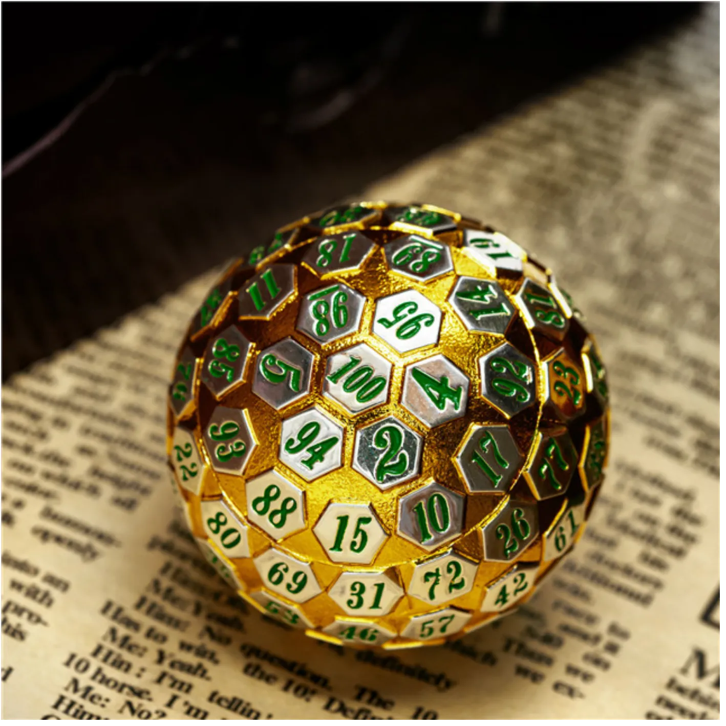 45mm Metal D100 - Gold & Silver with Green