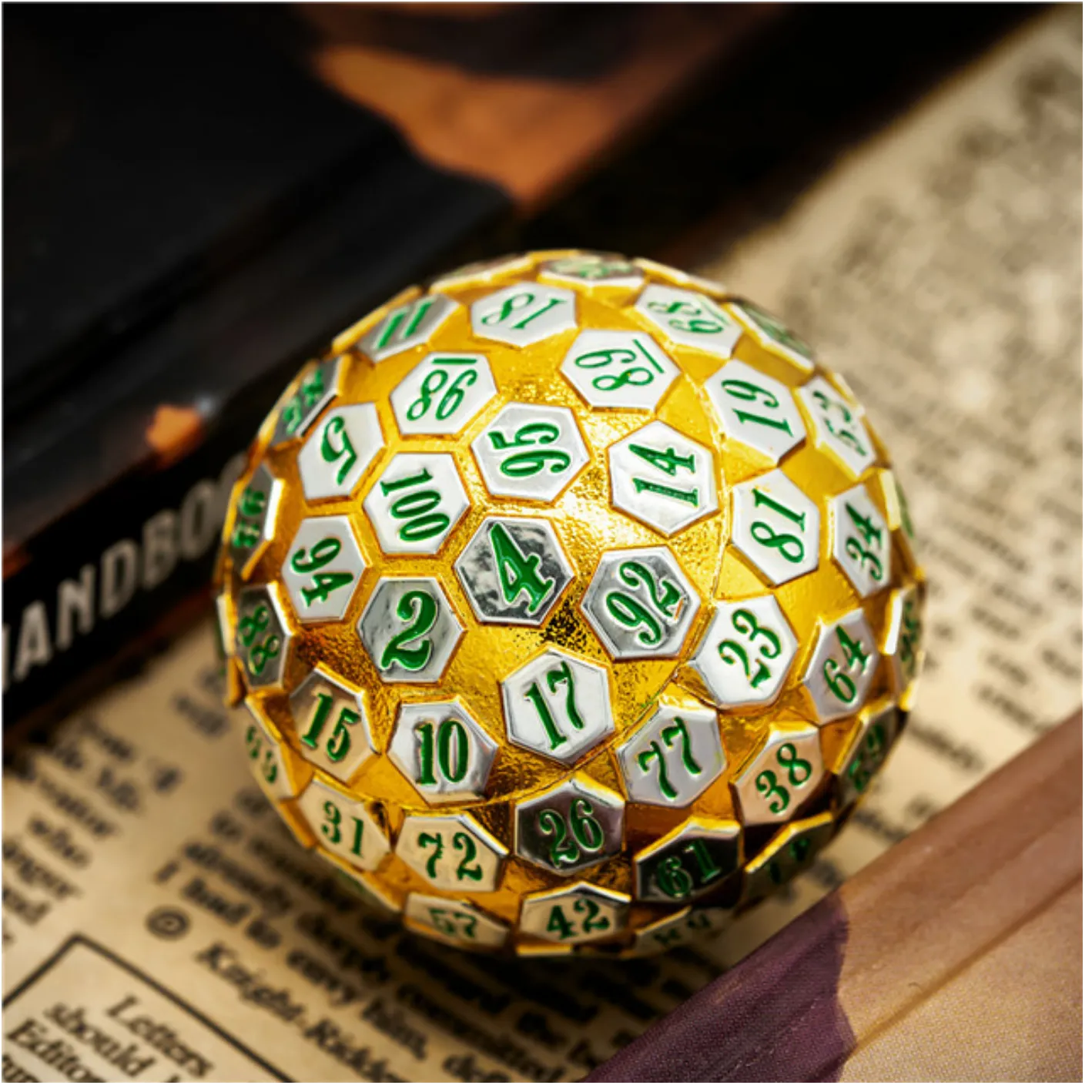 45mm Metal D100 - Gold & Silver with Green