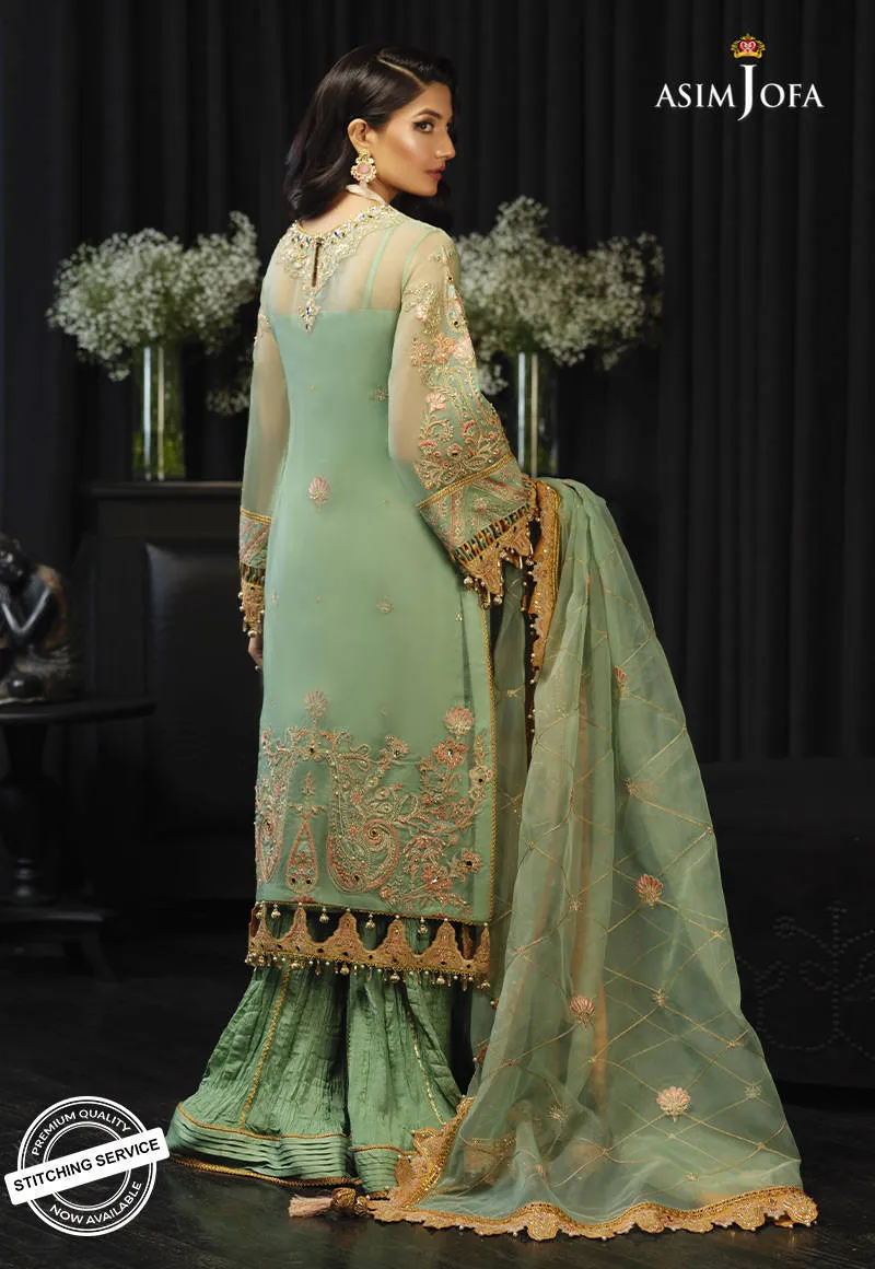 AJN-18 | Asim Jofa Ishq-e-Naubahar Collection 2021 | Unstitched Embroidered Organza Suits