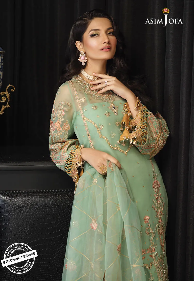 AJN-18 | Asim Jofa Ishq-e-Naubahar Collection 2021 | Unstitched Embroidered Organza Suits