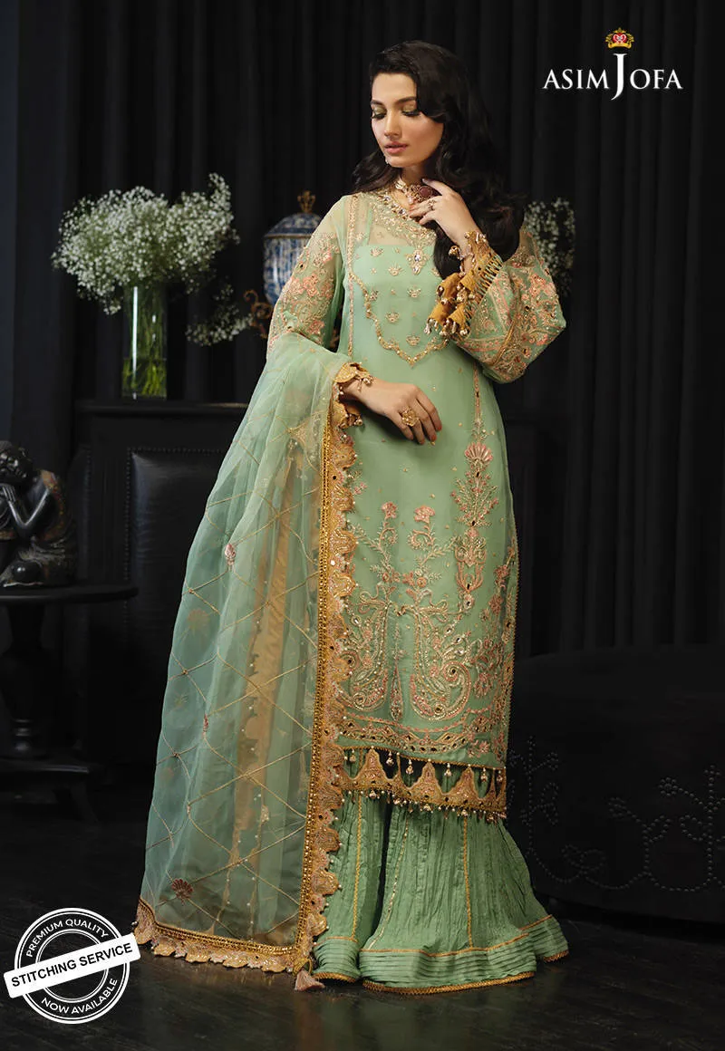 AJN-18 | Asim Jofa Ishq-e-Naubahar Collection 2021 | Unstitched Embroidered Organza Suits