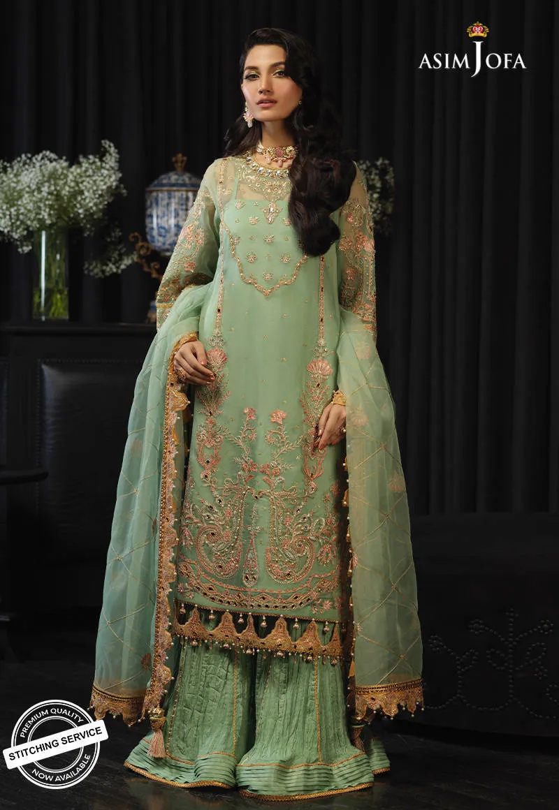 AJN-18 | Asim Jofa Ishq-e-Naubahar Collection 2021 | Unstitched Embroidered Organza Suits