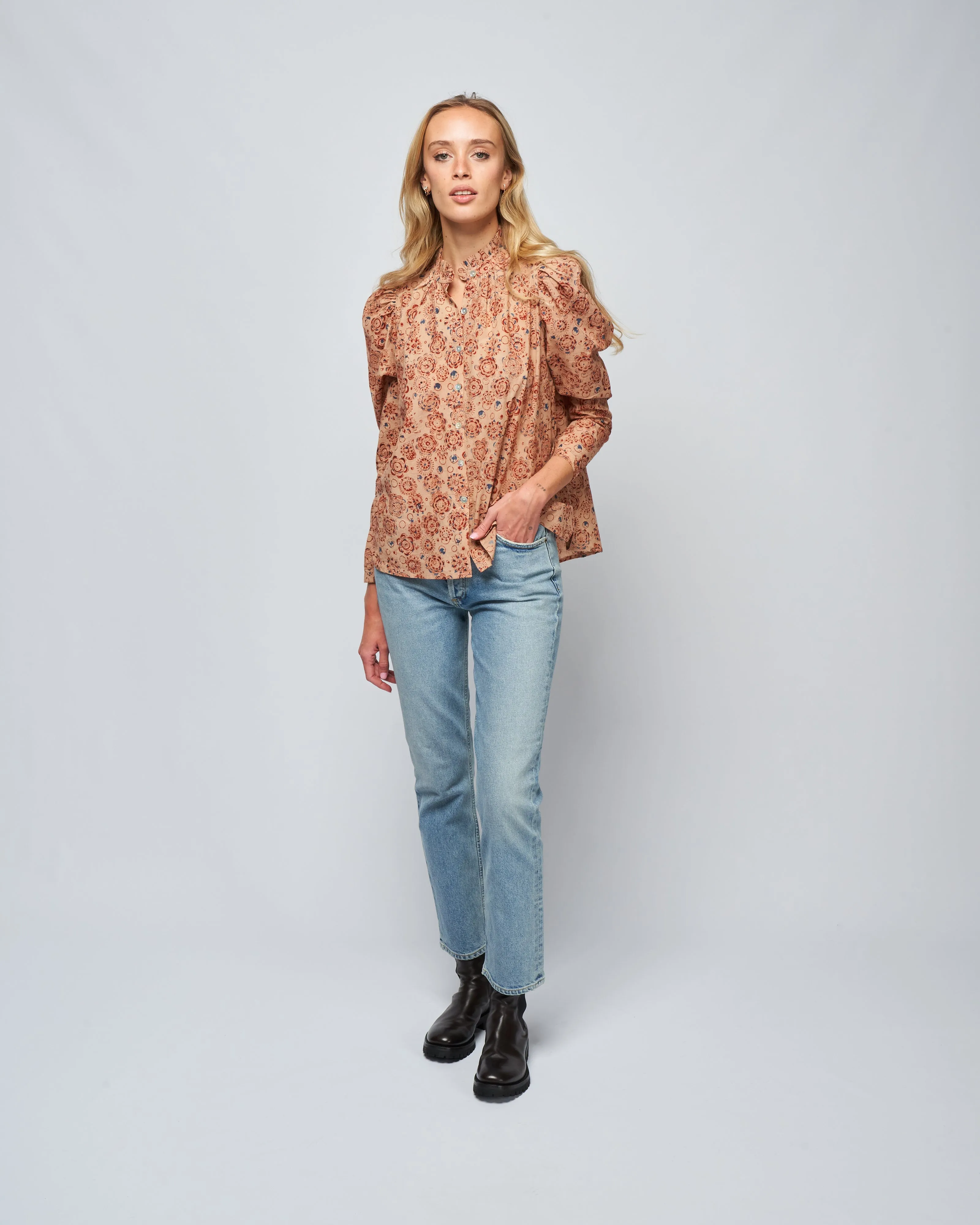 annabel juniper shirt - khaki juniper