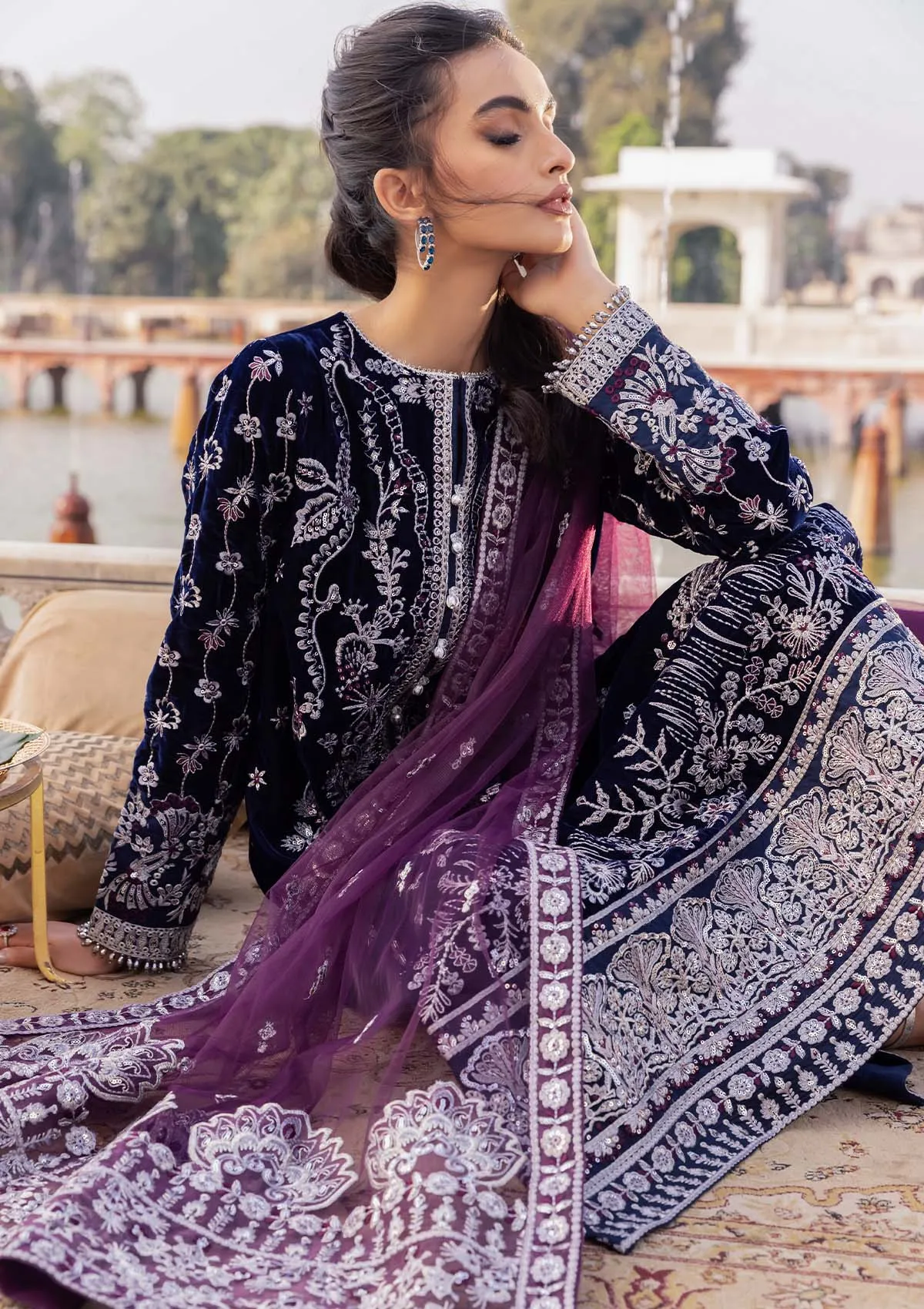 BAAGH - LOOK 03 | AIK Atelier Baagh Unstitched Velvet Winter Collection 2022 | Unstitched Embroidered Velvet Suits