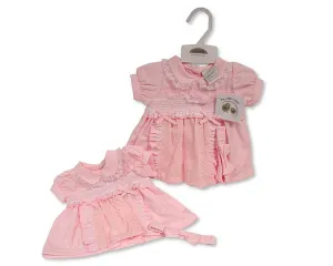 Baby Dress with Bows, Smocking and Lace (NB-6m) (PK6) BIS-2120-6271