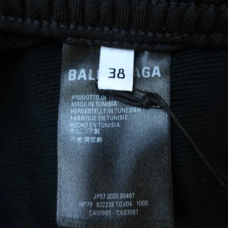 Balenciaga Sweatpants Black Cotton-Blend Size 38 Track Pants NEW