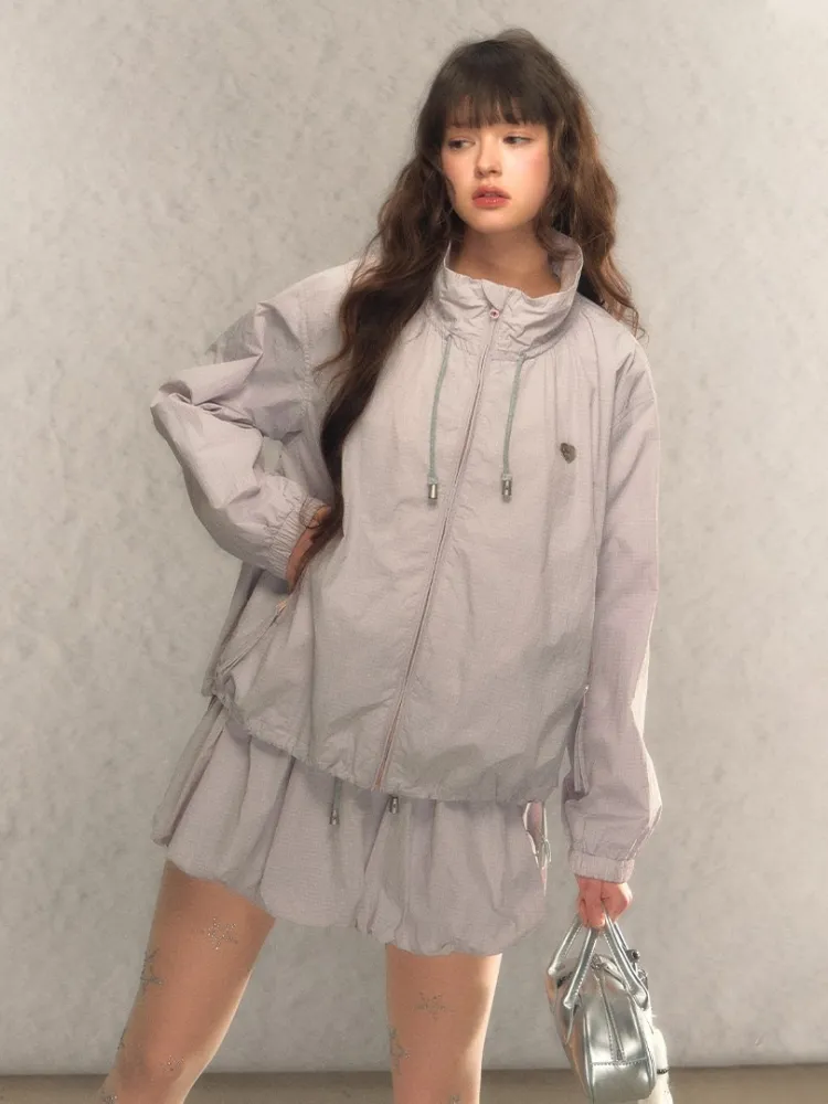 Balloon Breeze Windbreaker Jacket & Skirt-Pants Set