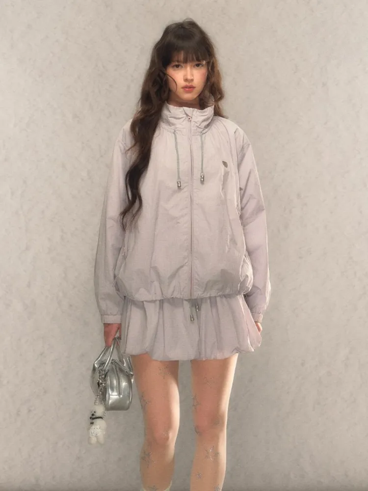 Balloon Breeze Windbreaker Jacket & Skirt-Pants Set