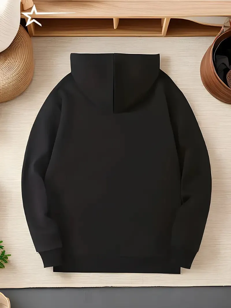 Baseball Print, Comfy Loose Trendy Hooded Pullover, Mens Clothing For Fall Winter