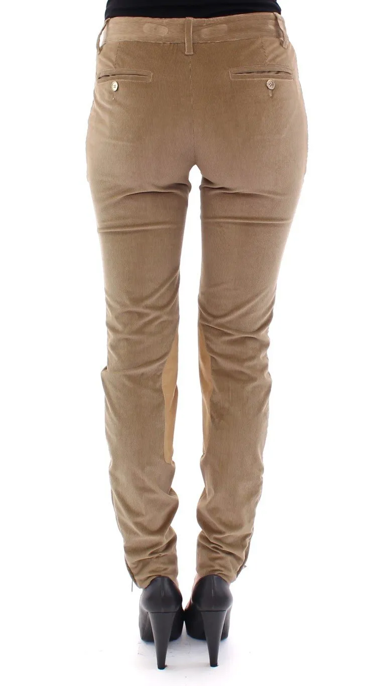 Brown Cotton Corduroys Jeans Pants