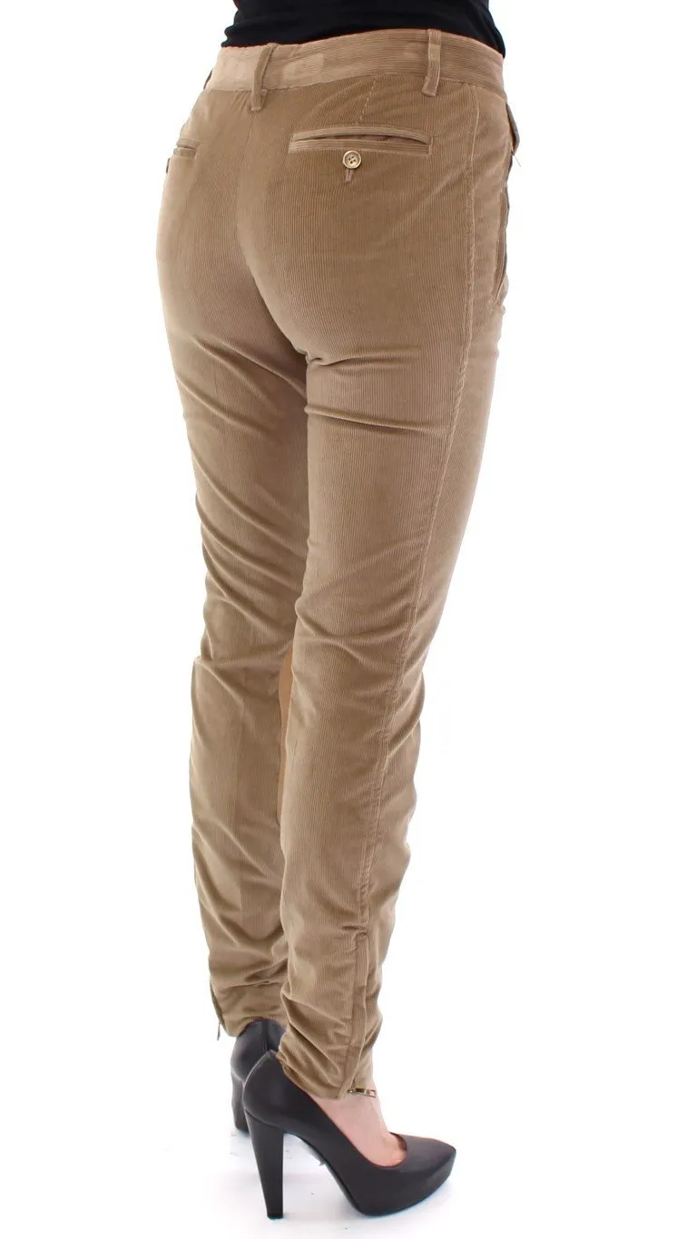 Brown Cotton Corduroys Jeans Pants