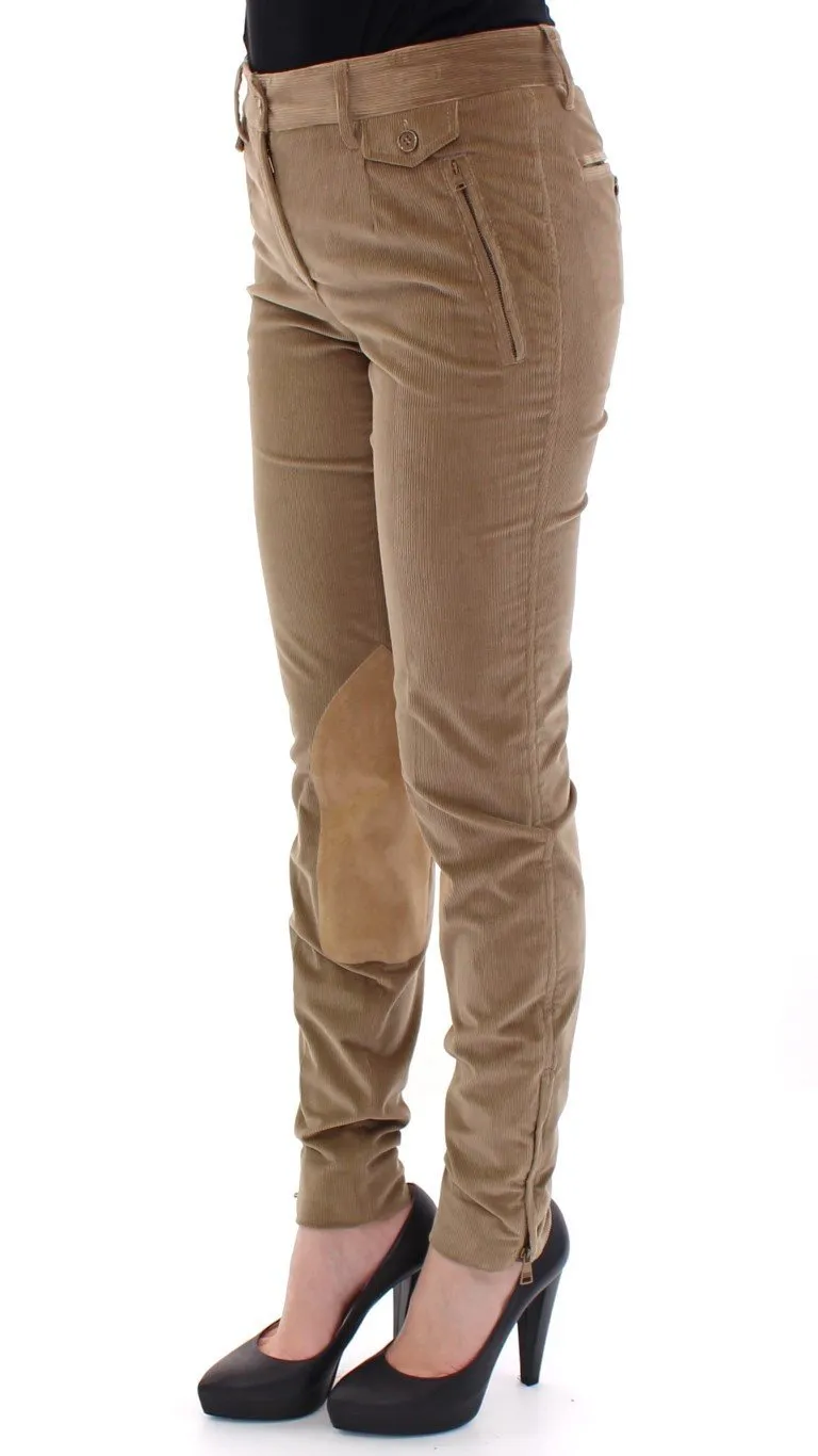Brown Cotton Corduroys Jeans Pants