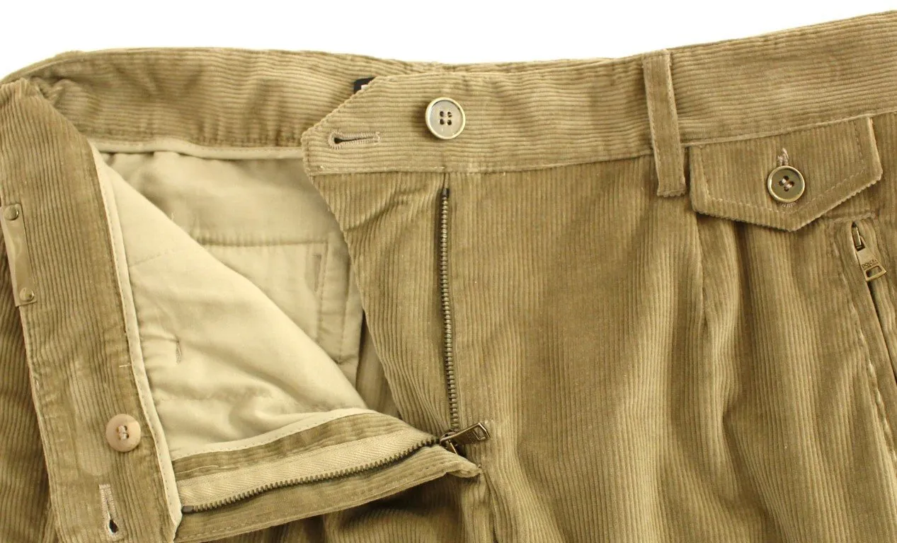 Brown Cotton Corduroys Jeans Pants