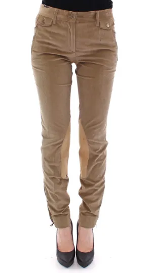 Brown Cotton Corduroys Jeans Pants