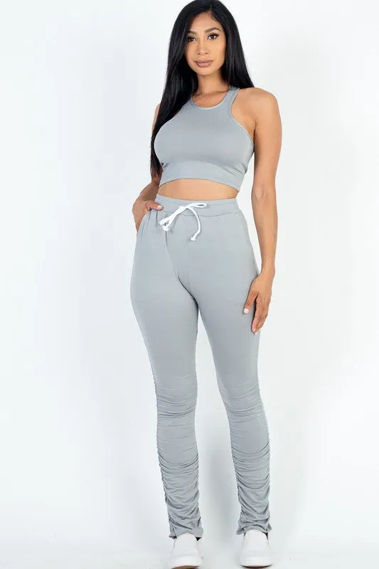 Capella Crop Top & Ruched Drawstring Pants Set