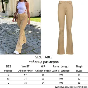 Casual Flare Jeans Women's Vintage Denim Pants High Waisted