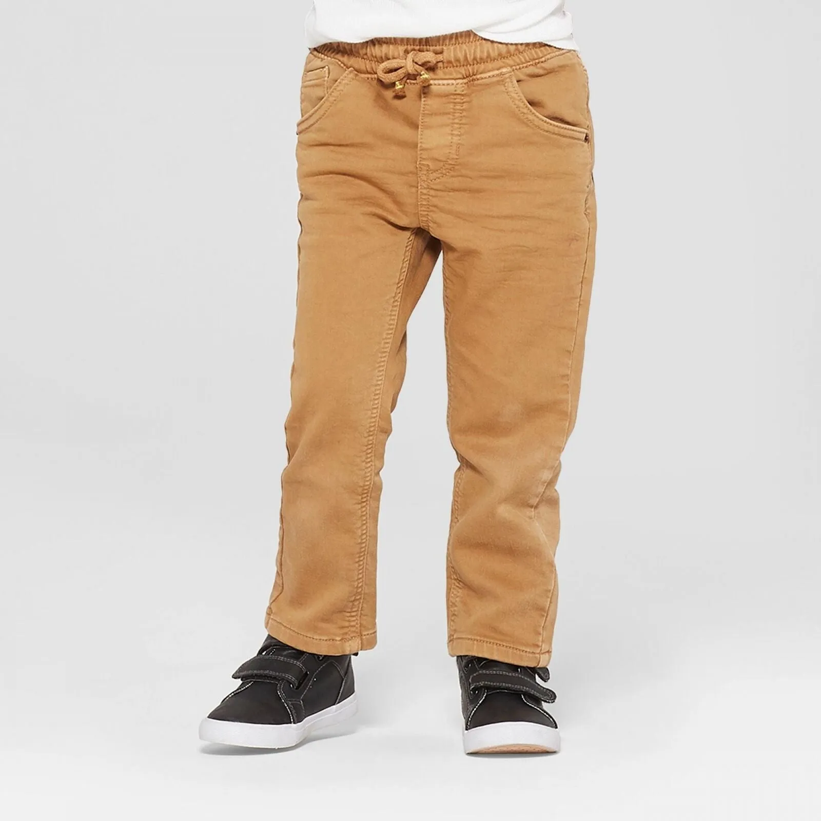 Cat & Jack Toddler Boys' Pull-On Straight Jeans Brown 4T
