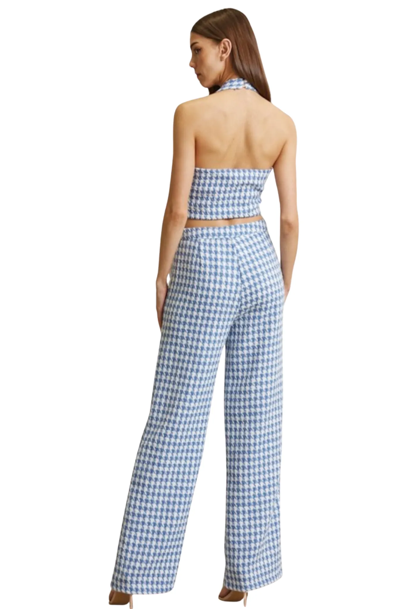 Cecily Houndstooth Tweed Pants Set