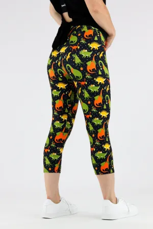 Christmas Dinosaurs - Casual Capri Leggings