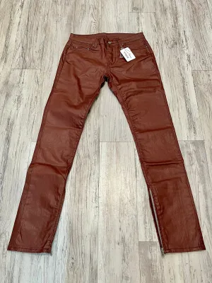 Clay Brown Wax Zipped Denim