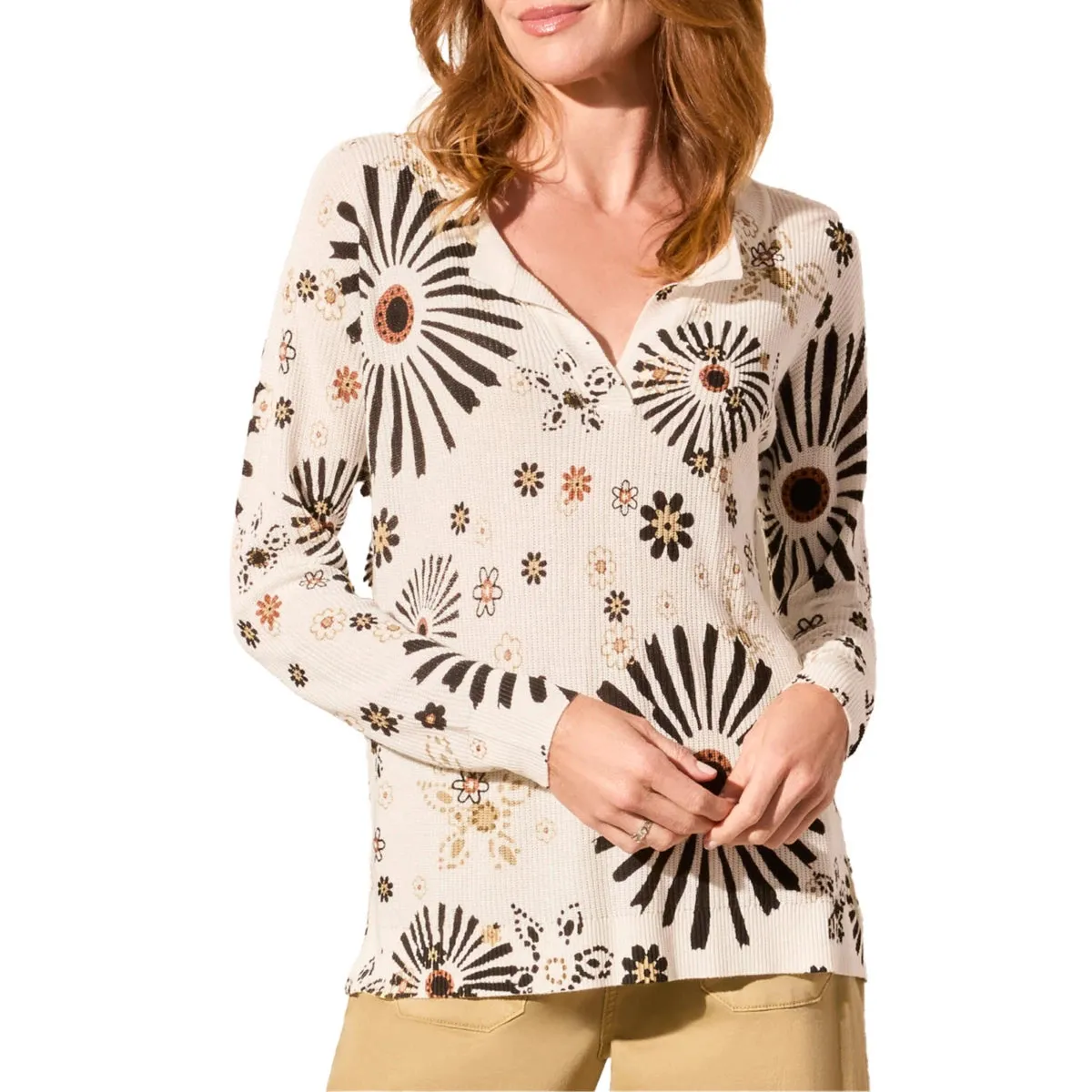 Cocomilk Split Neck Sweater