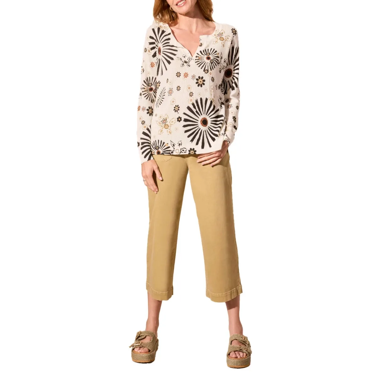 Cocomilk Split Neck Sweater
