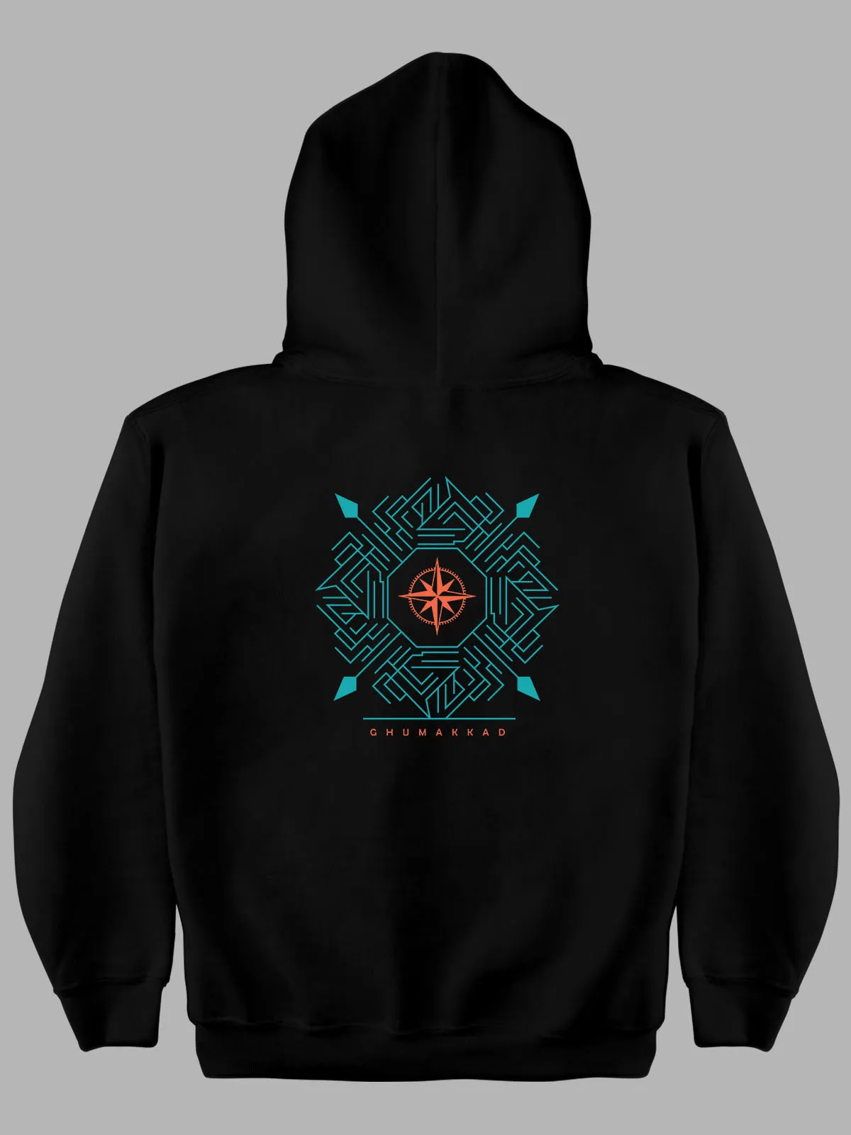 COMPASS Back Printed Cotton Hoodie for Men & Women