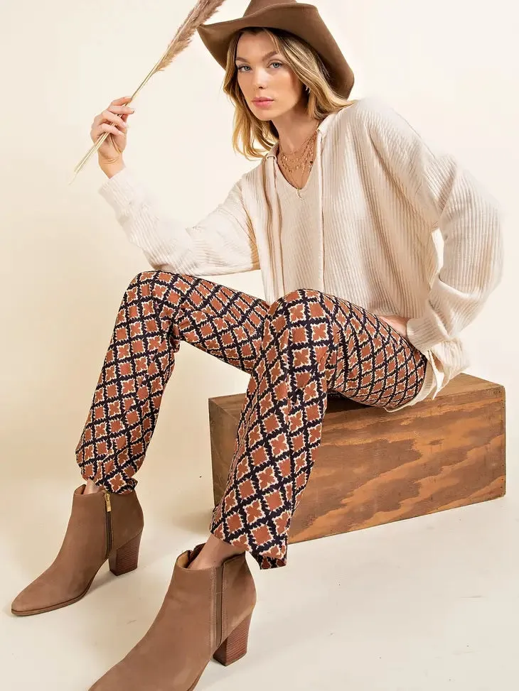 Corduroy Patterned Boot Cut Flare Pants