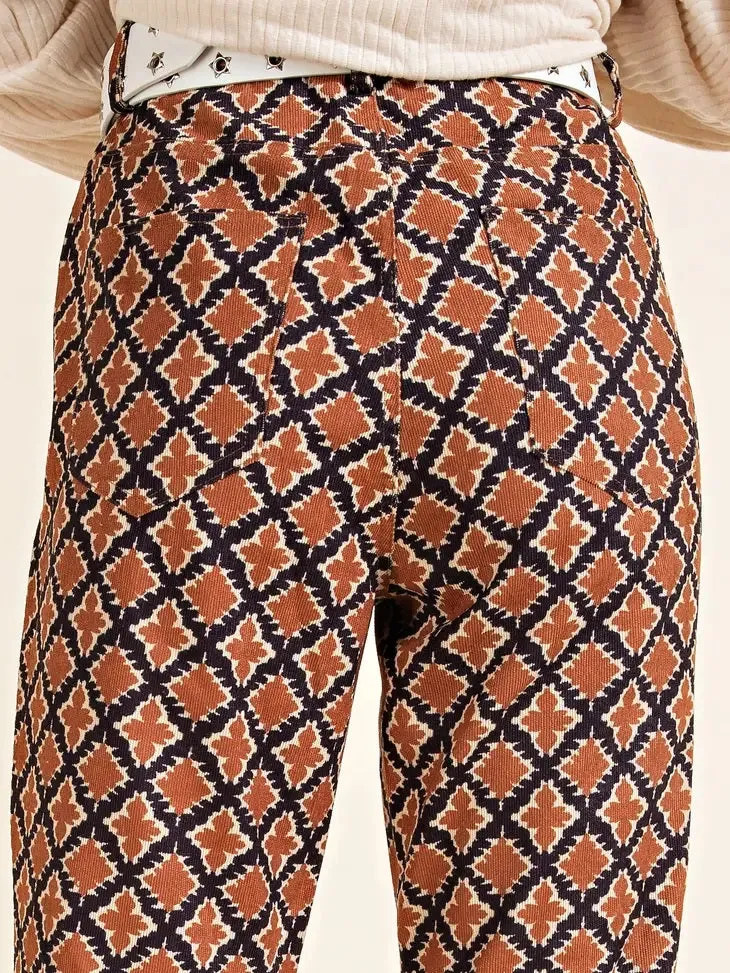 Corduroy Patterned Boot Cut Flare Pants