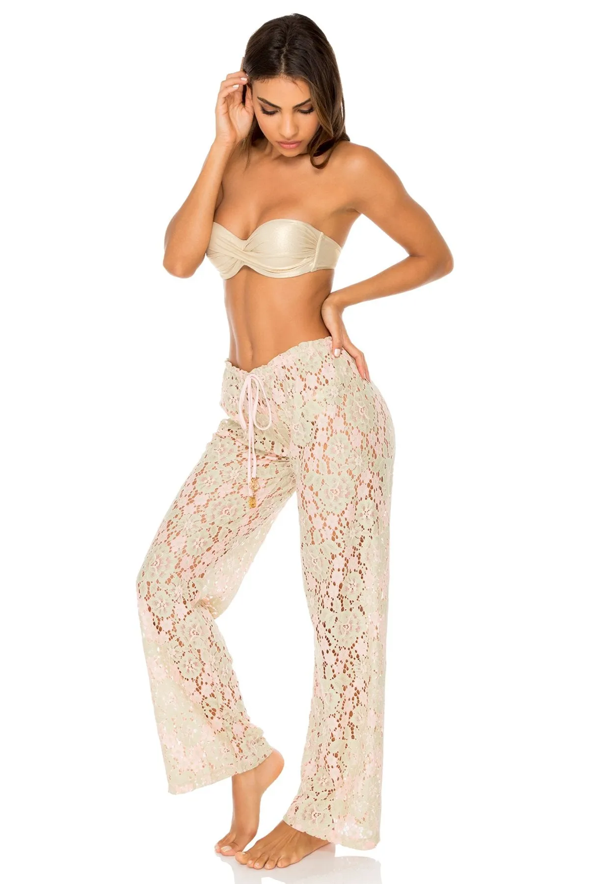 COSITA BUENA - Underwire Push Up Bandeau Top & Gitana Beach Pant • Gold Rush