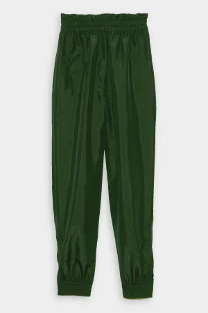 Crispy Nylon Paper Bag Felix Jogger in Army Green