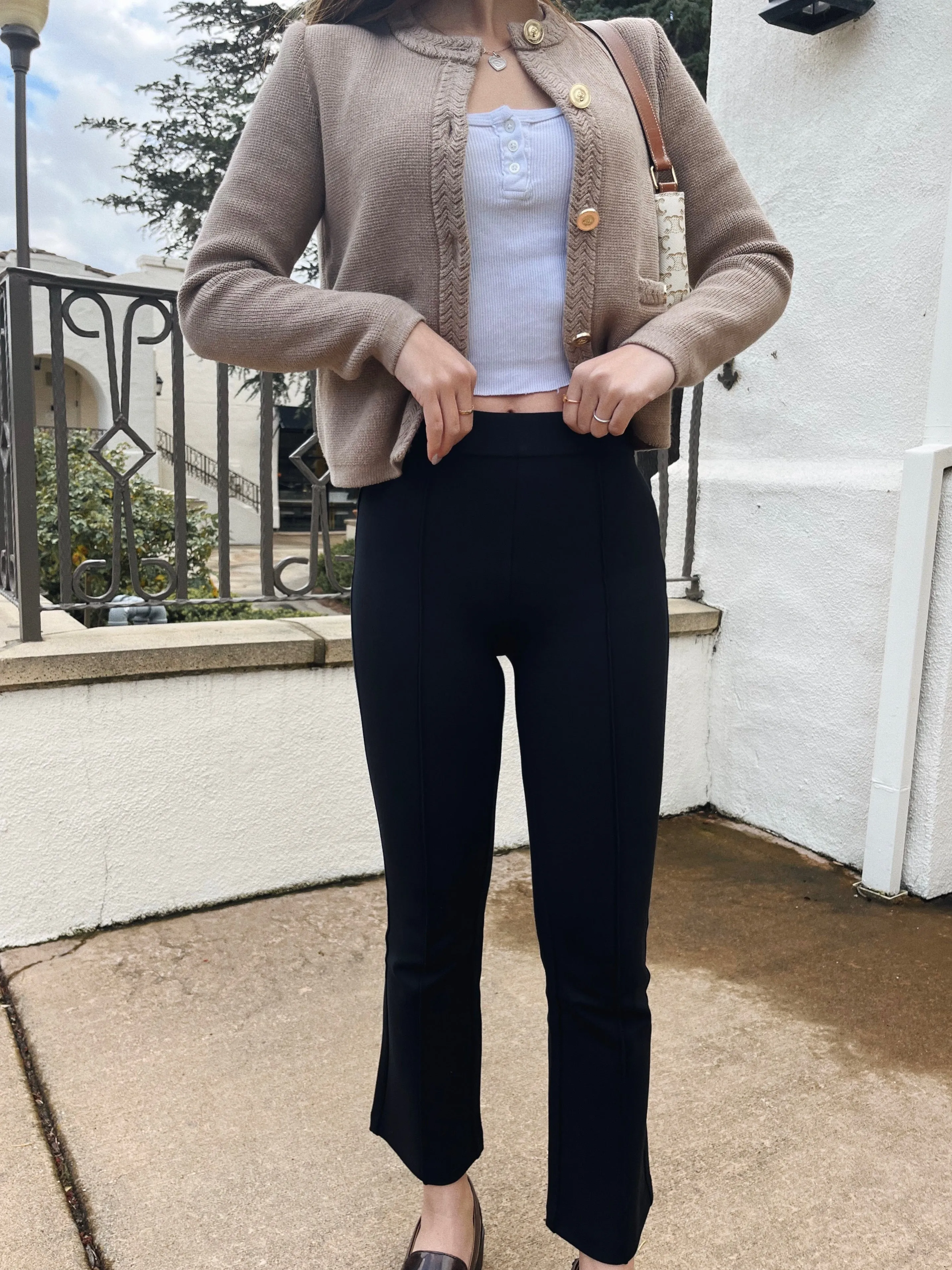 Crop flare ponte pant