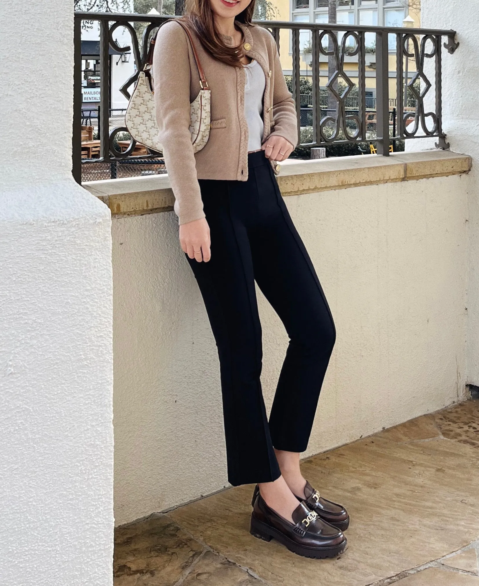 Crop flare ponte pant