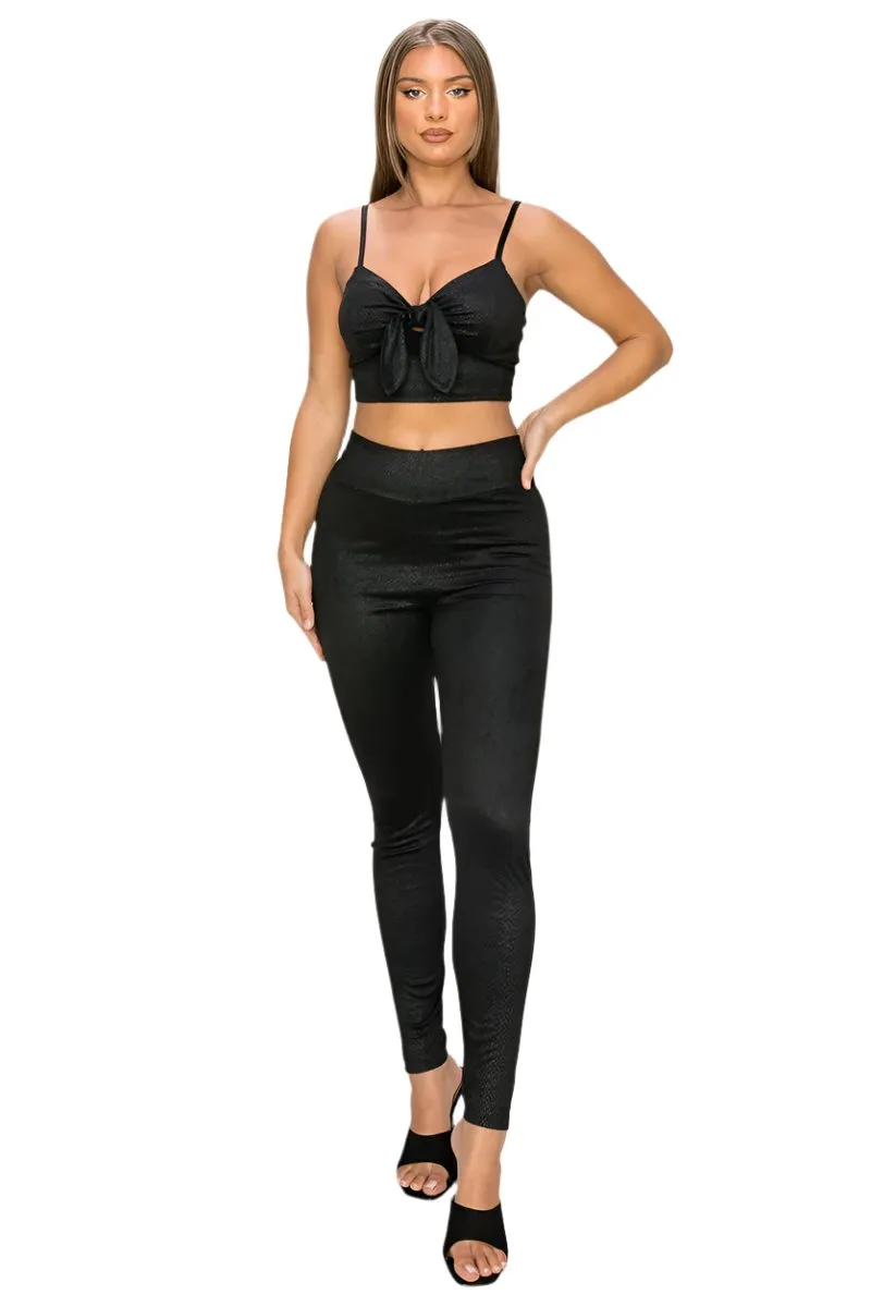 Crop Top and Leggings Set