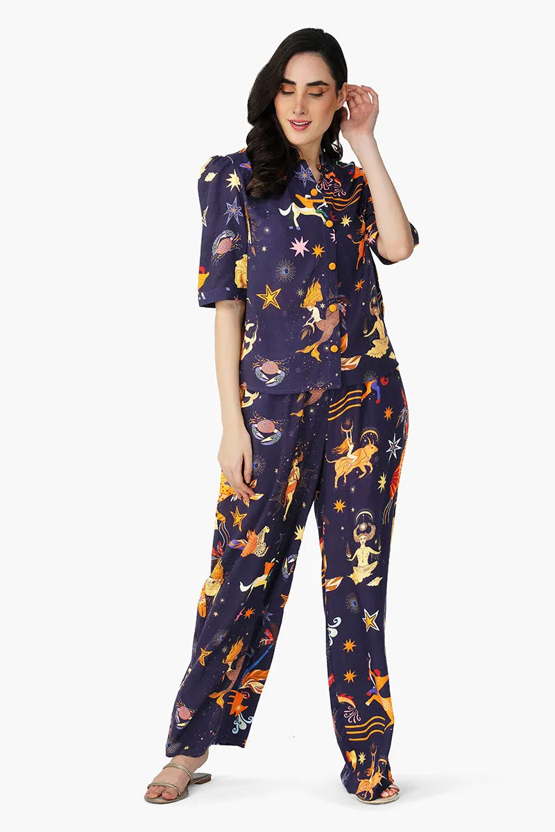 Dark Night Celestial Printed Pants