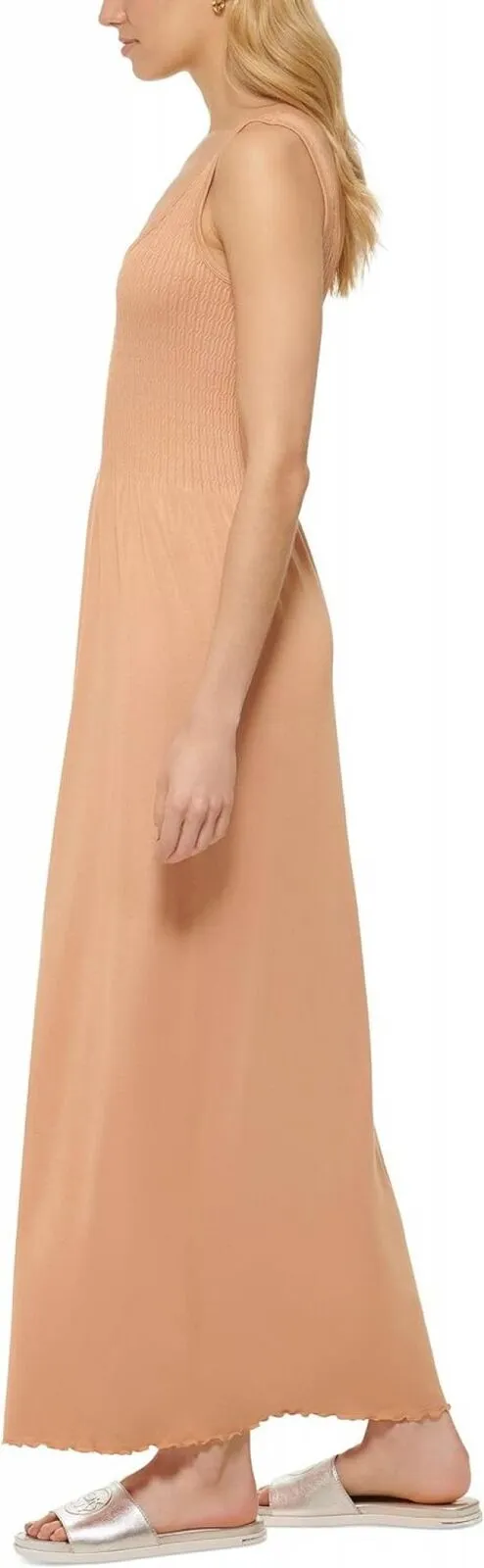 Dkny Jeans Women's Stitch-Yoke Maxi Dress E22HAB34 Doe Brown L