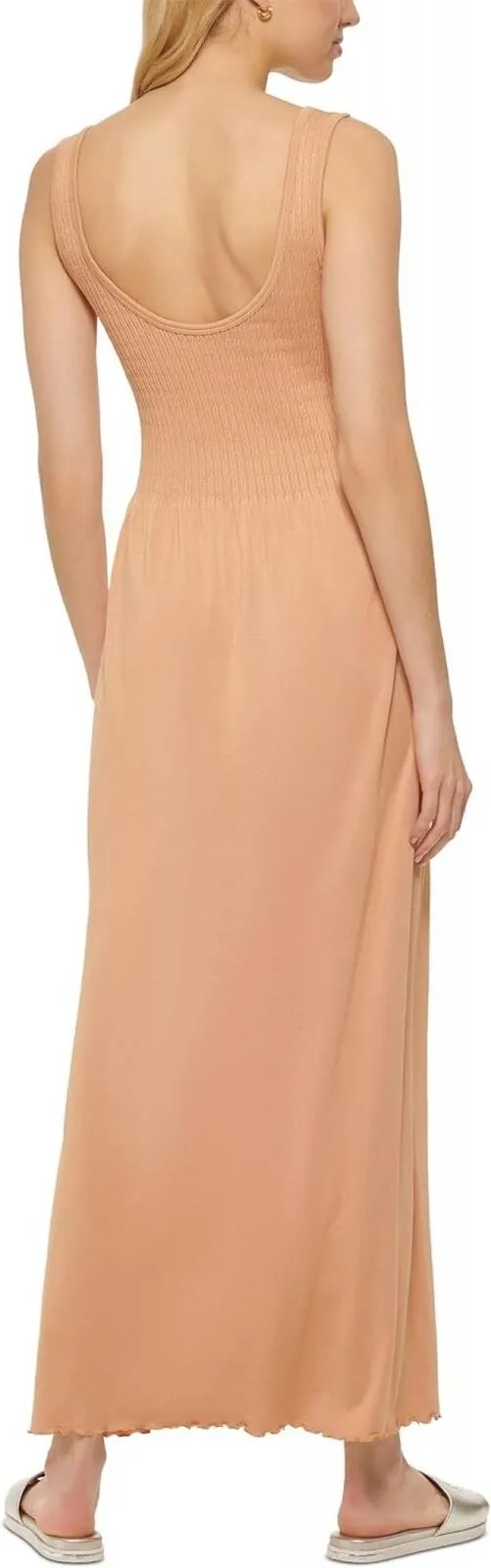 Dkny Jeans Women's Stitch-Yoke Maxi Dress E22HAB34 Doe Brown L