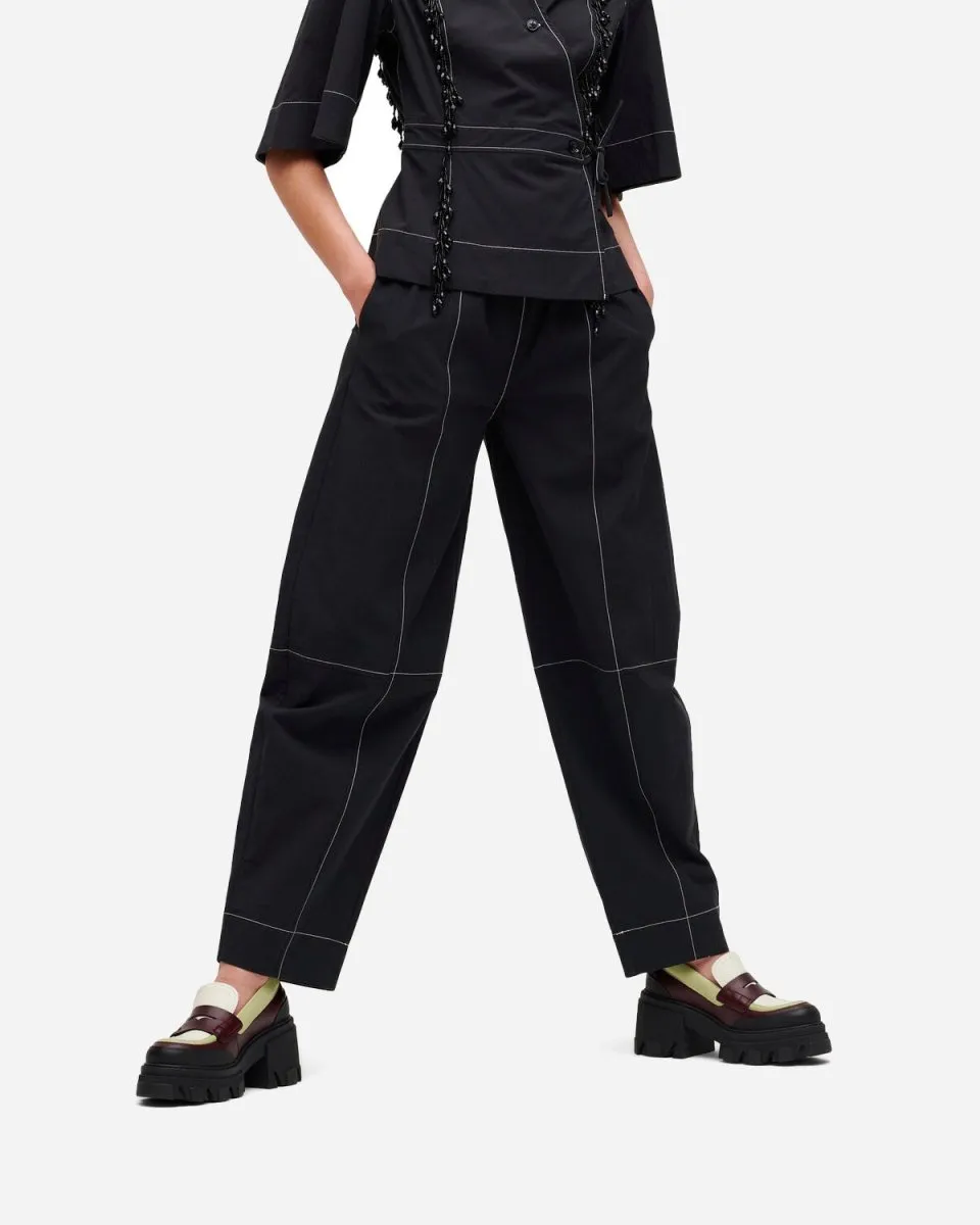 Elasticated Curve Pants - Black