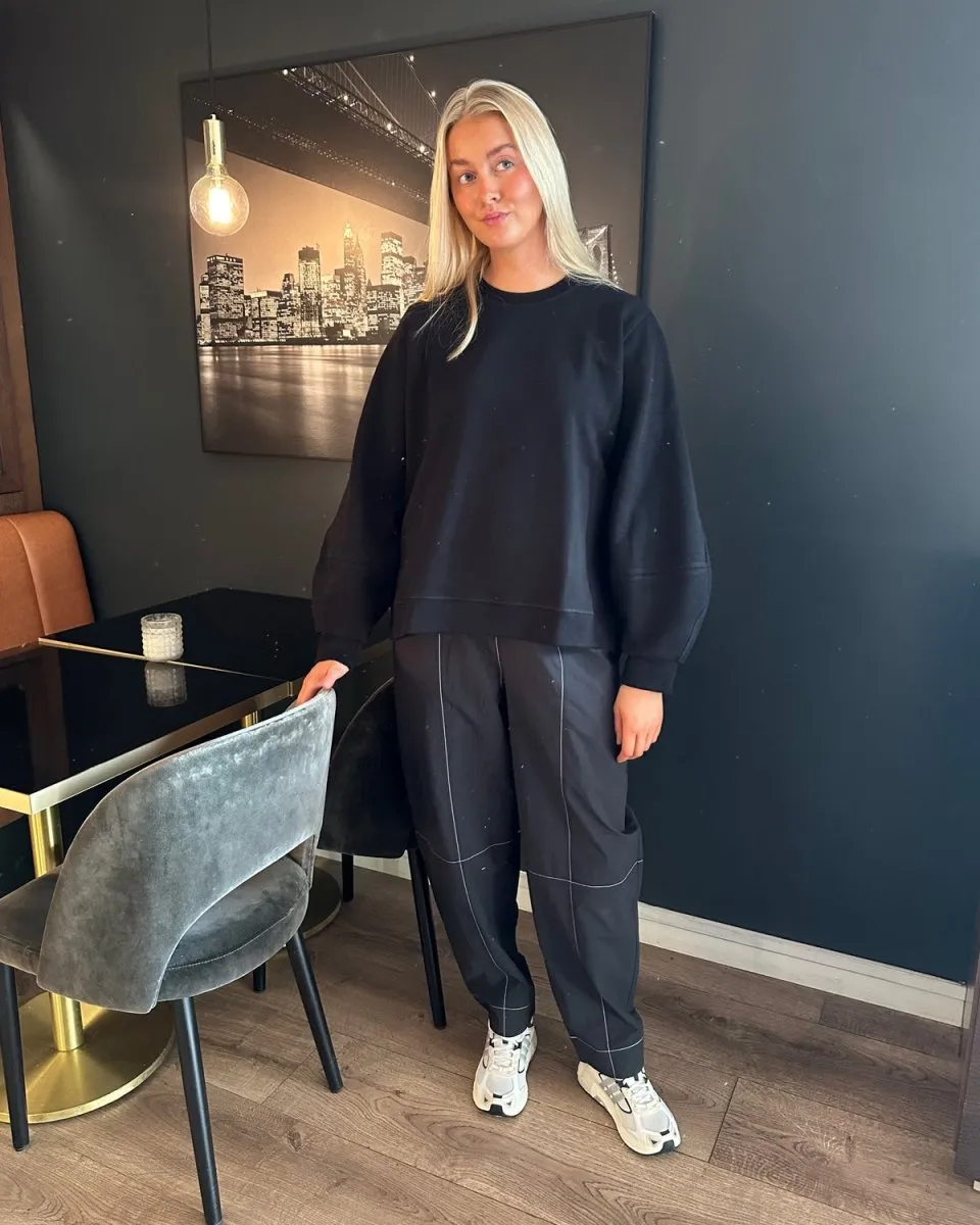 Elasticated Curve Pants - Black