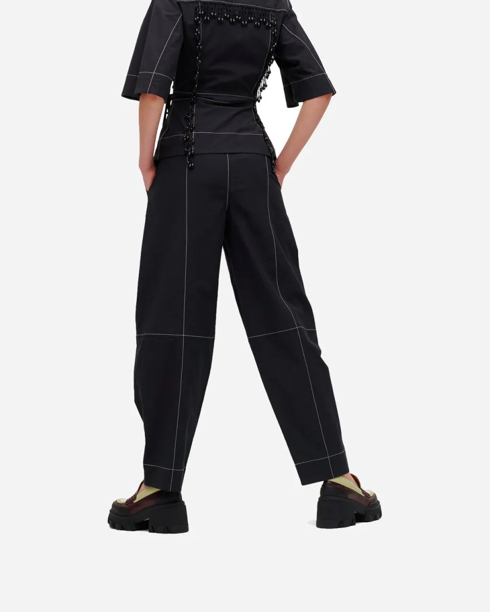 Elasticated Curve Pants - Black