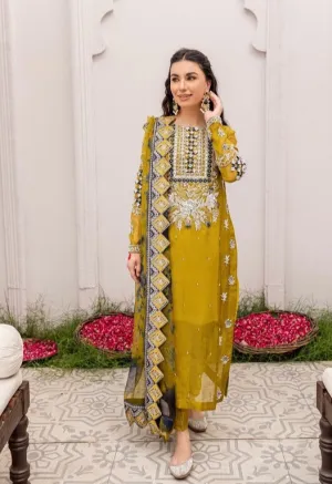 Embellished Pakistani Kameez Pants with Dupatta Dress