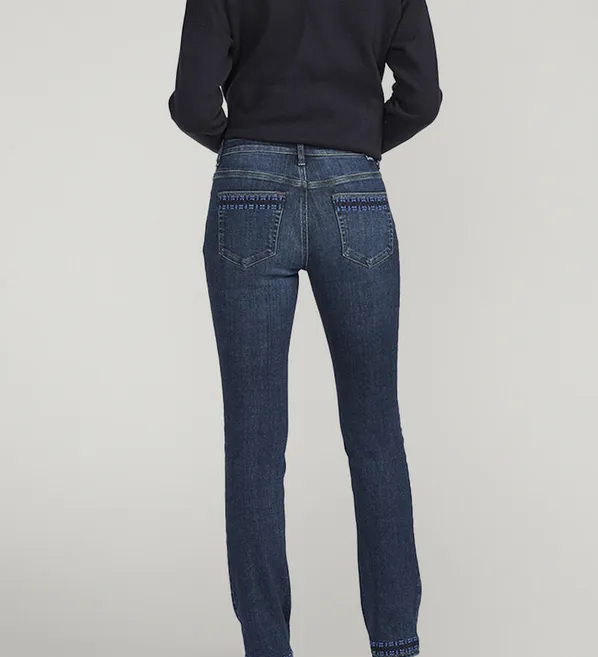 Embroidered Ruby Jean