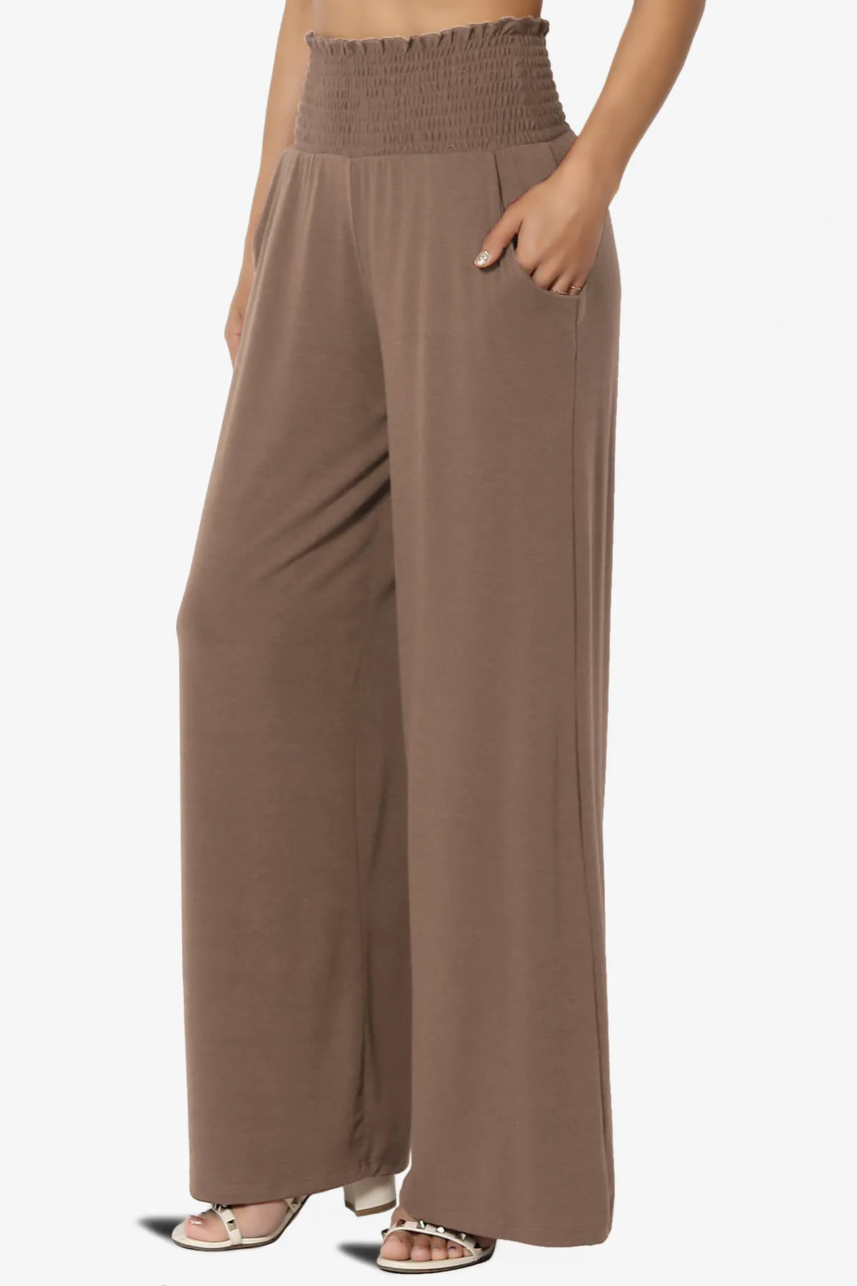 Estella Smocked Waist Lounge Pants PLUS 27" Inseam