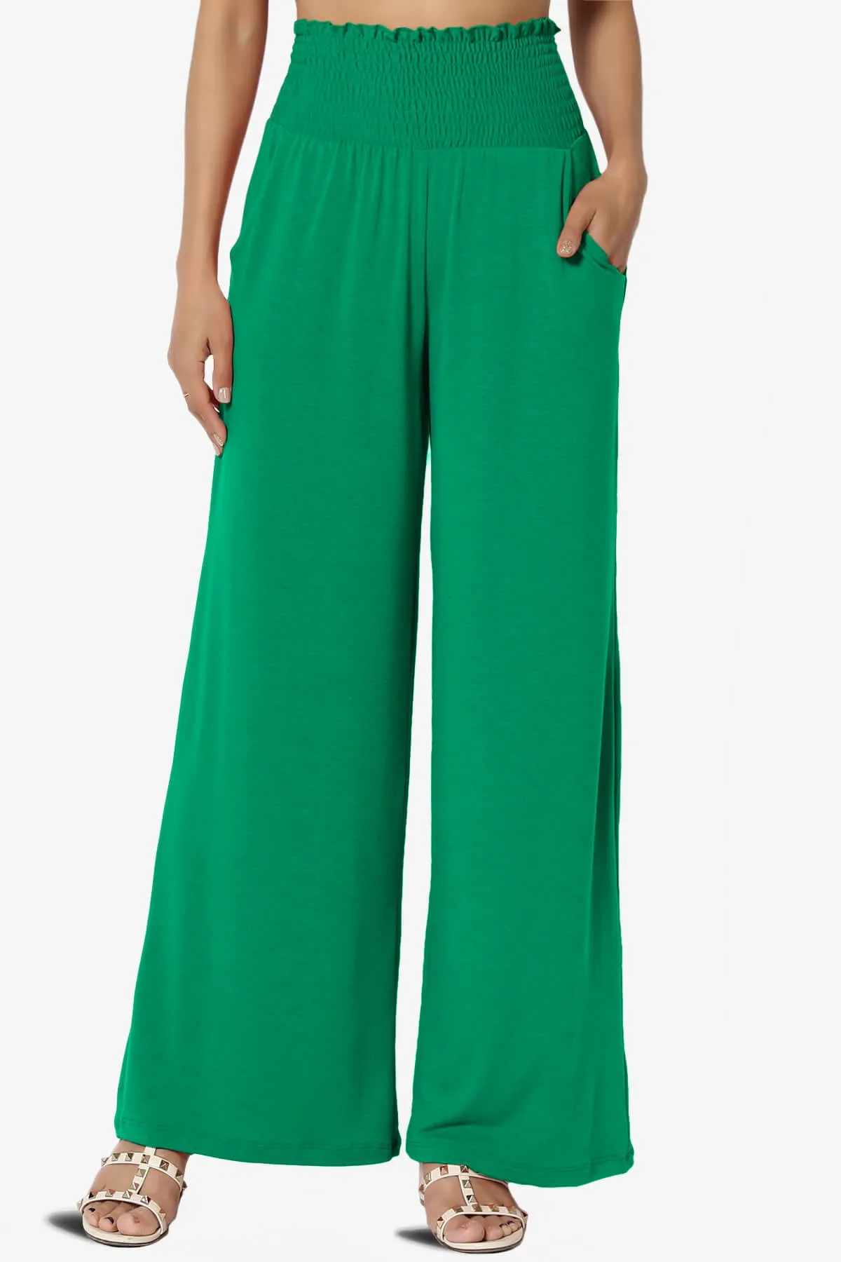 Estella Smocked Waist Lounge Pants PLUS 27" Inseam