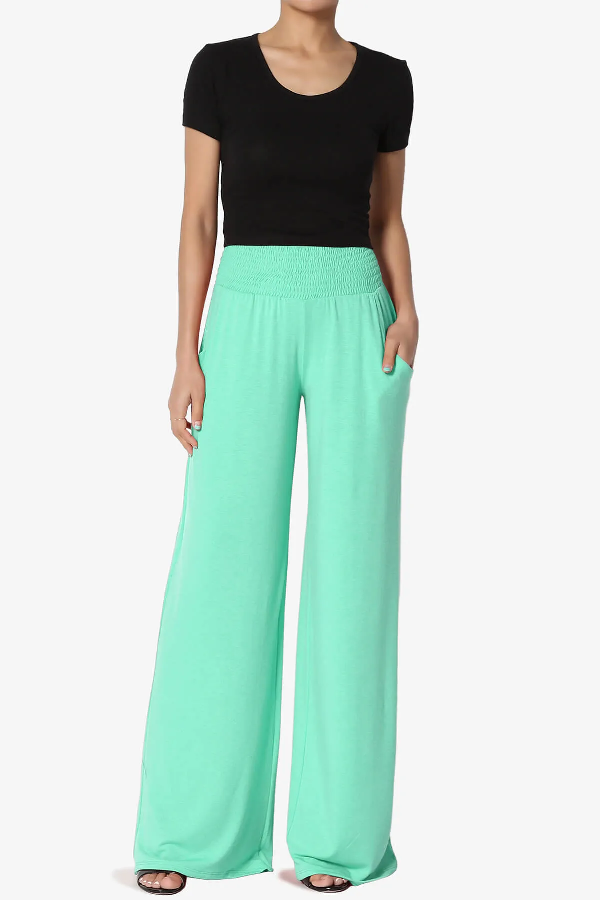Estella Smocked Waist Lounge Pants PLUS 27" Inseam