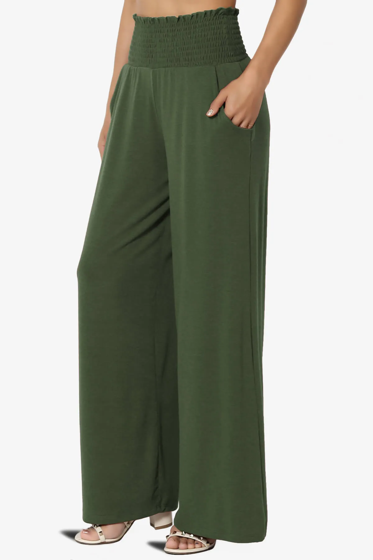 Estella Smocked Waist Lounge Pants PLUS 27" Inseam